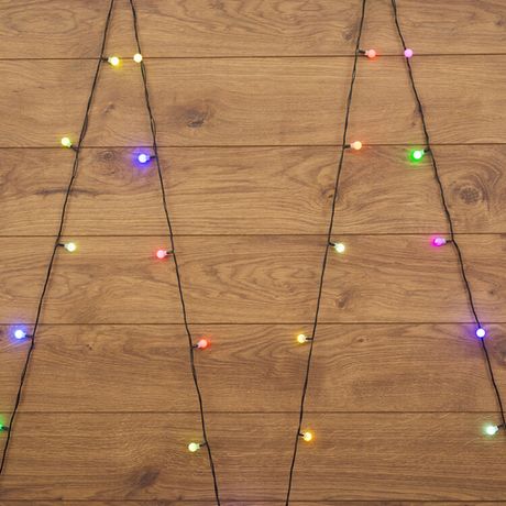 Гирлянда светодиодная "Шарики" 5м d15мм 30LED RGB 3.6Вт 220-240В IP20 провод ПВХ темн. зел. Neon-Night 303-539