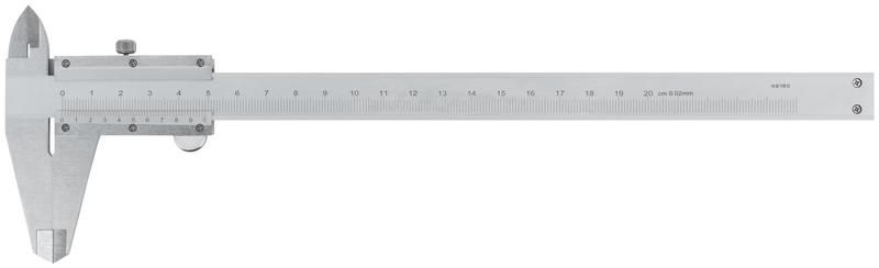 Штангенциркуль металлический нержавеющий 200мм/0.02мм пластик. кейс FIT 19845 РОС