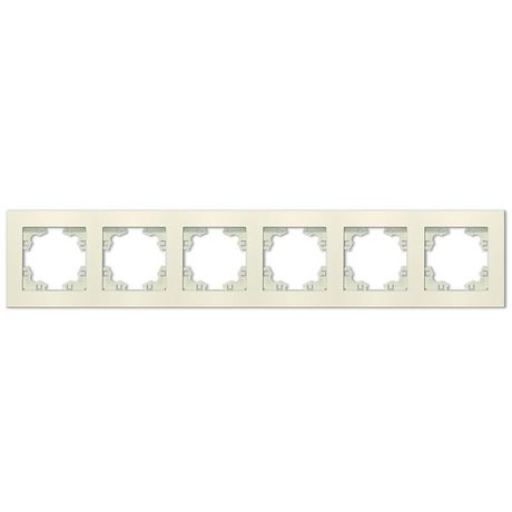 Рамка шестиместная горизонтальная серия Афина слоновая кость (ivory) - A1043-I Союз