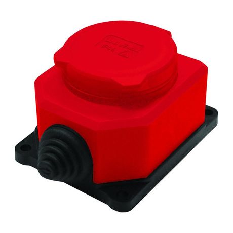 Розетка настенная 1-м 1ф "КОМПАКТ" с загл IP44 16А каучук красный UNIVersal 3075 Союз