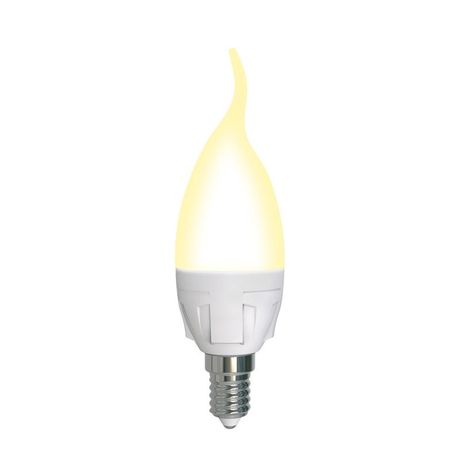 Лампа светодиодная LED-CW37 7W/3000K/E14/FR/DIM PLP01WH LED, димм.. «свеча на ветру», мат, серия Яркая, пр-во Россия, 3000К . | UL-00004299 Uniel
