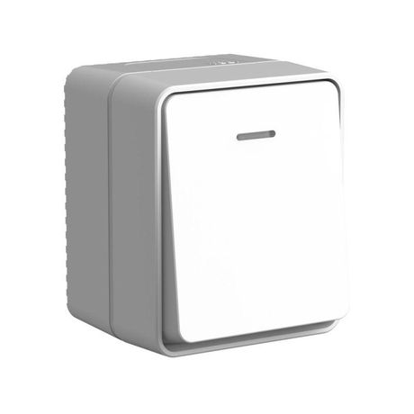 Выключатель 1-кл. ОП AtlasDesign PROFI IP54 10АX с подсветкой сер. SE ATN543013 APC