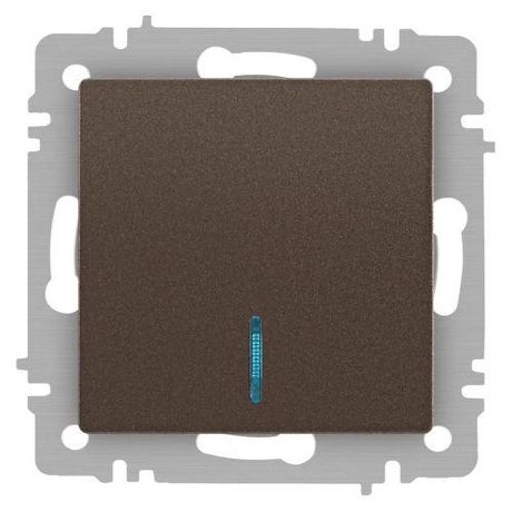 Выключатель одноклавишный, в рамку (скрытого монтажа) с подсветкой бронза 10А 250В винтовые зажимы Intro Accent 6-102-08 - Б0063463 ЭРА