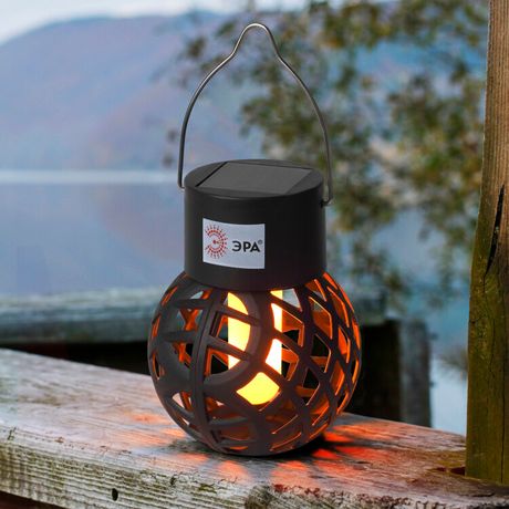 Светильник светодиодный садовый ERASF22-36 "Лампочка орнамент" 7см уличный подвесной на солнечн. батарее ЭРА Б0053385