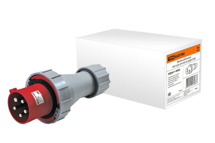 Вилка кабельная IP67 63А 3Р+РЕ+N 380В | SQ0611-0002 TDM
