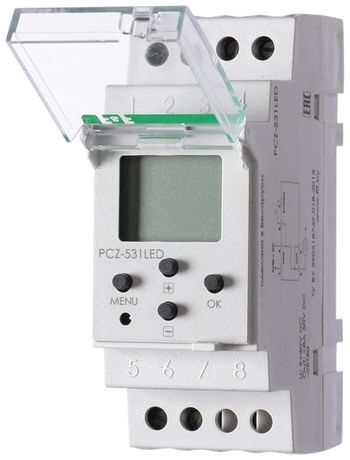 Реле времени PCZ-531LED 8А 9-30В DC IP20 2мод. 1 канал программирован. изменения уровня яркости ламп накаливания или LED лент с недельный цикл установка на DIN-рейку F&F EA02.002.016 Евроавтоматика