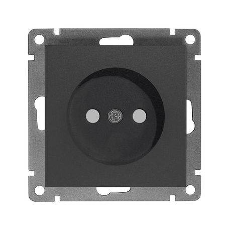 Розетка одноместная UNIVersal серия Афина б/з, з/ш, с/у, 16А, 220В, графит (еврослот), механизм - A0047-Gr Союз