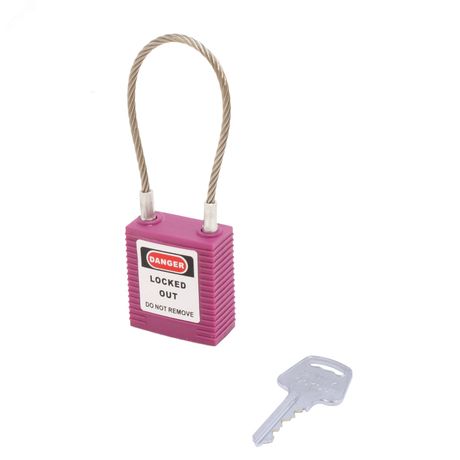 Замок безопасности навесной с тросом BD-G48 Purple - 10285 ПТК