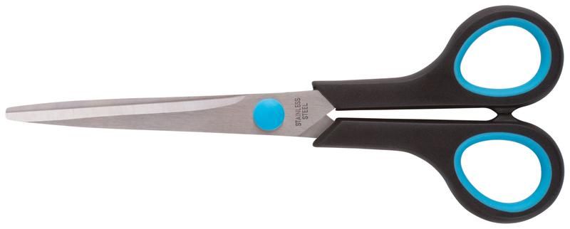 Ножницы бытовые нержавеющие, прорезиненные ручки, толщина лезвия 1.8 мм, 175 мм - 67375 РОС