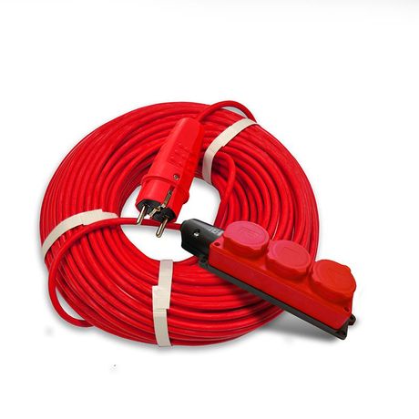 Удлинитель 3х50м с заземл. 16А IP44 3.5кВт КГ 3х1.5 защ. крышкой АРКТИК морозостойкий DOMTOK 2603