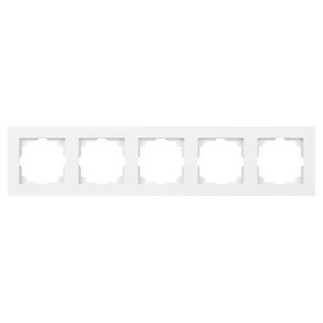 Рамка для розеток и выключателей Intro Accent 6-505-01 на 5 постов, СУ, белый | Б0063775 ЭРА
