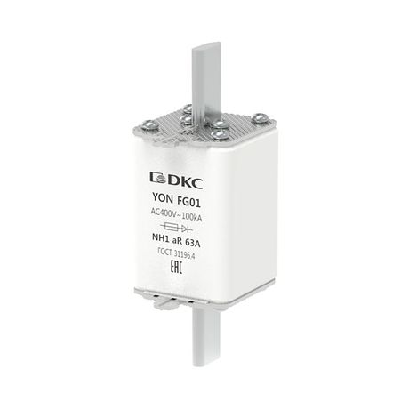 Предохранитель YON ножевого типа FG1 63А 400V характеристика aR - 1FG01-0063-400V-AR ДКС