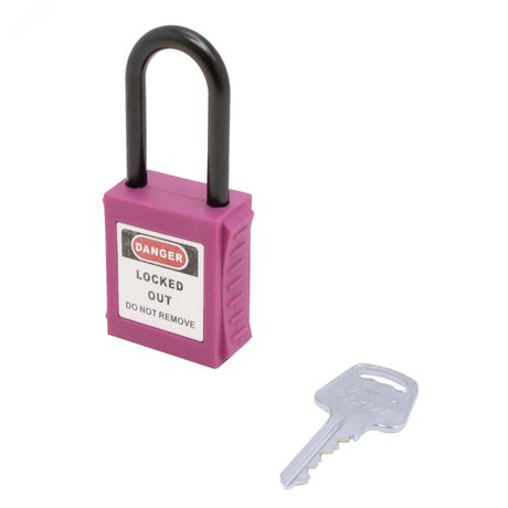 Замок безопасности навесной нейлоновая дужка BD-G18 Purple - 10291 ПТК