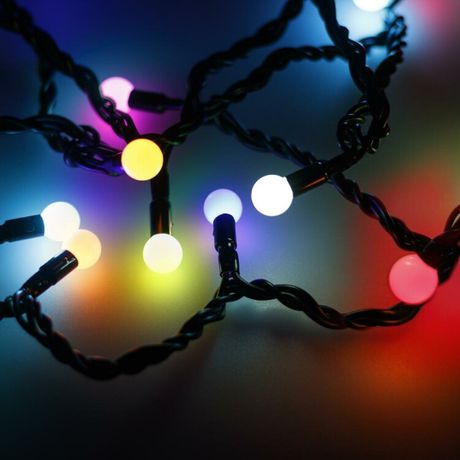 Светодиодная гирлянда ARD-BALL-CLASSIC-D13-5000-BLACK-50LED RGB (230V, 3.5W) | 025567 Arlight