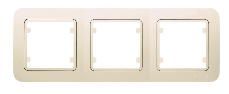 Рамка 3-м Lillium крем. 18012703 Makel