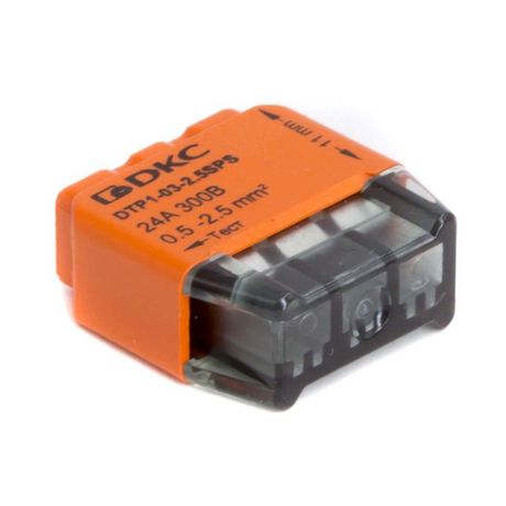 Клеммная колодка на 3 проводника до 2,5 кв. мм. токи 24А | DTP1-03-2.5SPS DKC ДКС