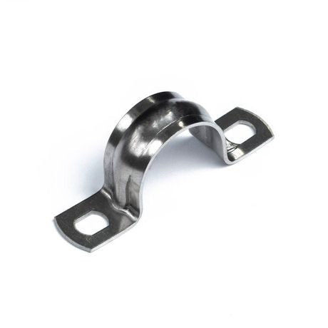 Скоба металлическая двухлапковая СМД(INOX) d25-26 мм (20шт/800шт уп/кор) | PR08.20749 Промрукав Строитель