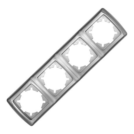 Маргарита рамка четырехместная горизонтальная серебро (еврослот) - МР004Г-S Союз