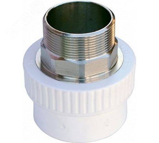 Муфта комбинированная 63 х 2' НР под ключ полипропиленовая PPR белая - 00000012661 VALFEX 10135063