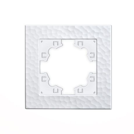 Рамка фактурная 1 пост UNIVersal Афина белая (еврослот) - A10053 Союз