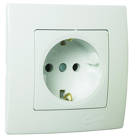 Розетка с заземлением керамика Lillium Makel 32001008