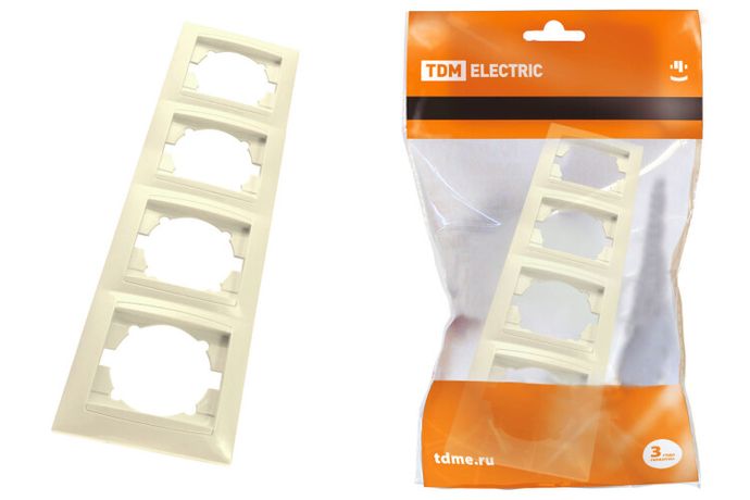 Рамка 4-х постовая вертикальная сл. кость "Лама" | SQ1815-0135 TDM