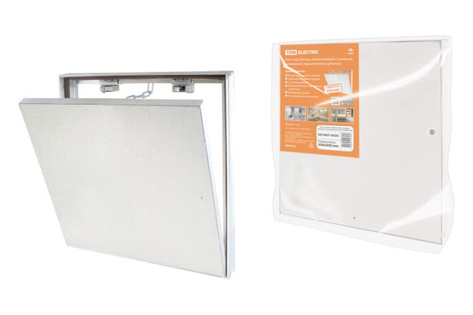 Люк под плитку, алюминиевый, съемный, нажимной, ограничитель-цепочка, 300х400, | SQ1807-0605 TDM