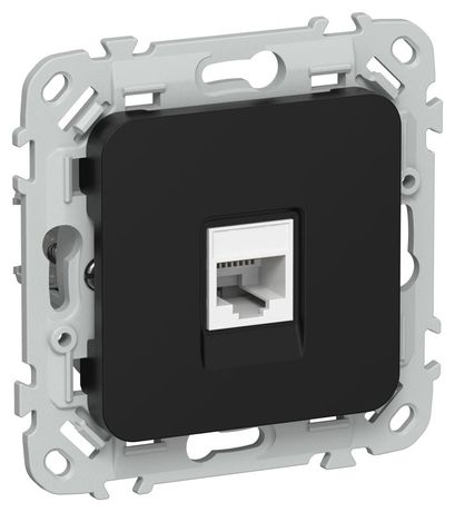 Розетка компьютерная СП FLITE РК5е-1-0-ФлЧ RJ45 кат.5E UTP механизм черн. IEK FI-K12-1-K02 IEK арт. FI-K12-1-K02
