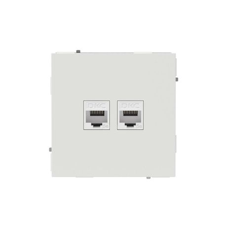 Компьютерная розетка RJ-45 без шторки, кат.5е двойная, KANT, белый песок - 7010664 ДКС DKC арт. 7010664
