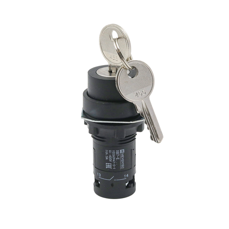 Переключатель с ключом на 3 положения фиксацией 1 выемка в центре 2NO IP54 пластик MTB7-EG33 ОВЕН 132715