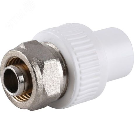 Муфта комбинированная для соединения PPR-PE труб 20х16 (150/30) бел. VALFEX 10162016