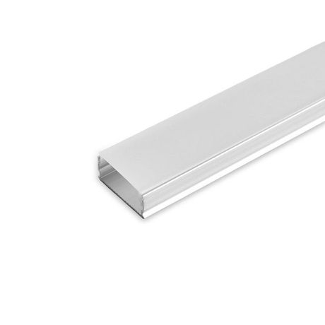 Профиль алюминиевый "накладной", серебро, SAB262 SAFFIT с матовым экраном, 2 заглушками, крепежами в комплекте | 55248 FERON