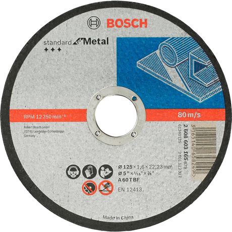 Отрезной круг Standard по металлу 125 х 1.6мм, прямой | 2608603165 BOSCH
