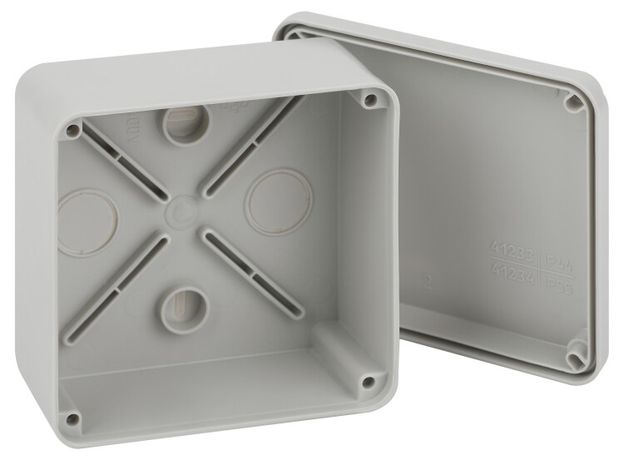 Коробка распаячнаяKORvp приборная подъездная открытой установки 100х100х50мм на винтах с гладкими стенками IP55 - Б0058942 ЭРА