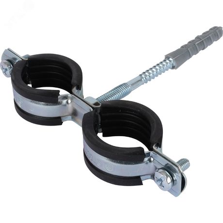 Двойной хомут для труб комплект: хомут+шпилька шуруп +дюбель пластиковый 1'(32-35) - SAC-0020-200001 STOUT RG00914JHLOBQP