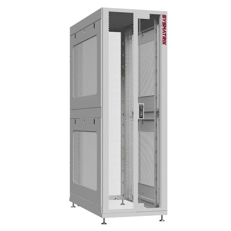 Шкаф серверный 42U 600х1070 передняя дверь: двустворчатая перфорированная IP20. задняя без. боковые панели: перфорированные. цвет: серый RAL7035 - NS 6142.7402 SYSMATRIX