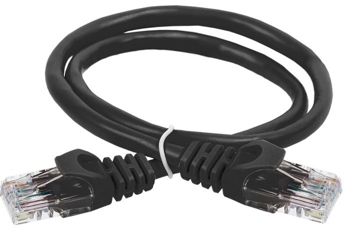 Коммутационный шнур кат. 5Е UTP PVC 15м черный | PC09-C5EU-15M ITK IEK