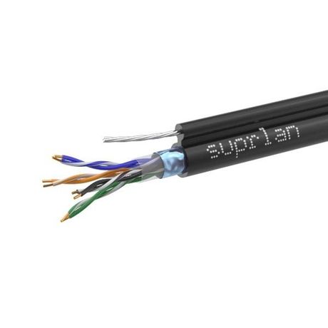Кабель витая пара F/UTP кат.5E 4х2х24AWG solid Cu PE Out. T-FG8 Median трос 305м (м) SUPRLAN 01-1035-1 Net.on