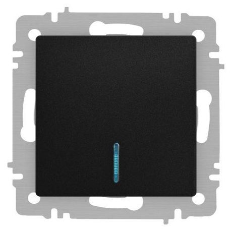 Выключатель одноклавишный, в рамку (скрытого монтажа) с подсветкой антрацит 10А 250В винтовые зажимы Intro Accent 6-102-05 - Б0063431 ЭРА