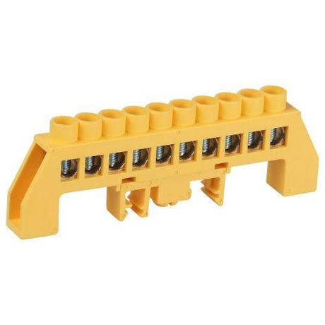 Шина NO-224-117 PE земля в комбинированном изоляторе на DIN-рейку ШНИ-8х12-10-Д-желтый | Б0062976 ЭРА