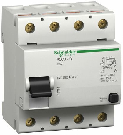 Выключатель дифференциальный (УЗО) ID 4п 125А 500мА тип B | 16766 Schneider Electric APC