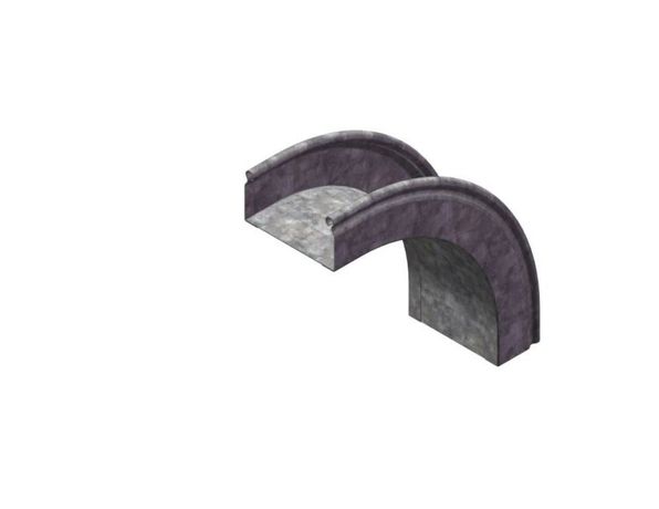 Угол внешний плавный 90 град. к лотку 400х80, толщ. 0,7 мм, Сендзимир цинк, 035548 | УВТП90-400х80-0,7-R200-СЦ Ostec УВТп-400х80