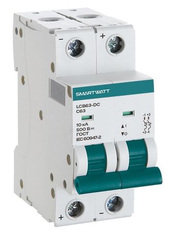 Выключатель автоматический модульный PDE LCB63H-DC-B3/2 3А 2P кривая B 10кА SmartWatt 4512020490152 Delta