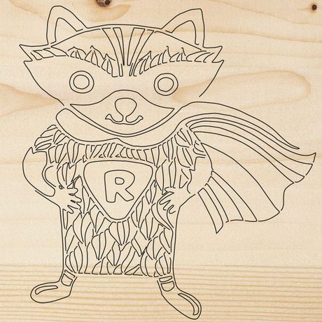 Доска для выжигания "Супергерой Енот" 150х150мм пакет Rexant 12-0904 MEET