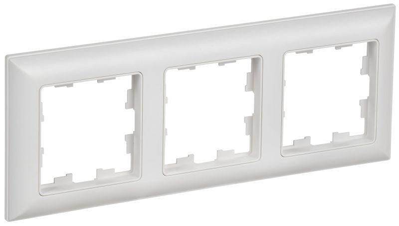 Рамка 3-м BRITE РУ-3-БрАБ арктич. бел./бел. IEK BR-M32-12-K91