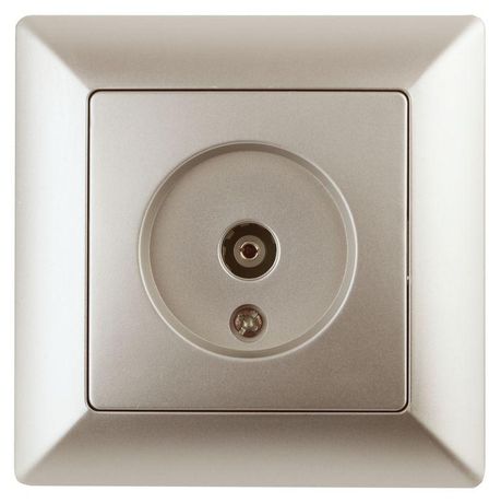 Розетка телевизионная одиночная TV 1-м СП Solo 4-301-04 шампань Intro Б0043371 ЭРА