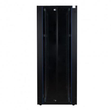 Шкаф напольный 19дюйм 42U 800х1200 2-я перед. дв. стекл. задн. метал. сер. Datarex DR-738560