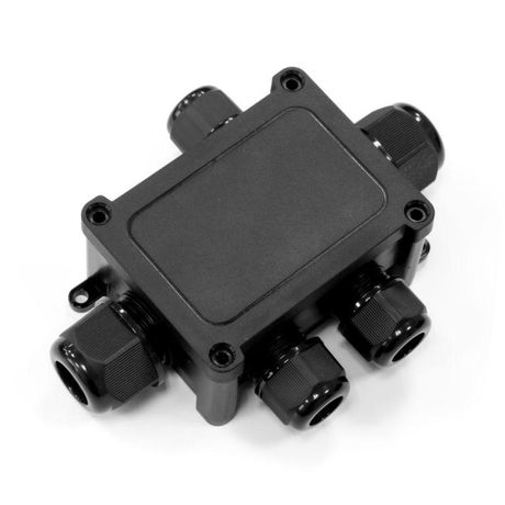 Распределительная коробка 5-вводная IP68 ПА66 40А 450В d5-14 мм 135х96х42 черная | PR08.13150 Промрукав Строитель