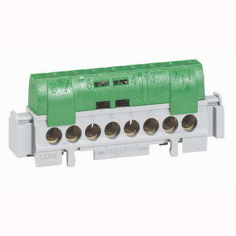 Клеммная колодка IP 2X - земля зеленая 1 x 6-25 кв мм 16 1,5-16 длина 141 | 004835 Legrand