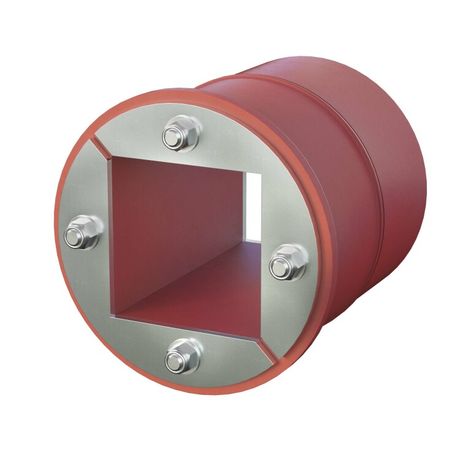 Проходка круглая, нержавеющая, D125х70 мм с проёмом 80х80 | DXF3124 DKC ДКС